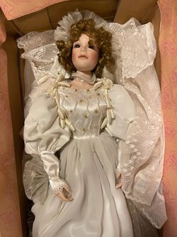 Wedding Dress Porcelain Doll