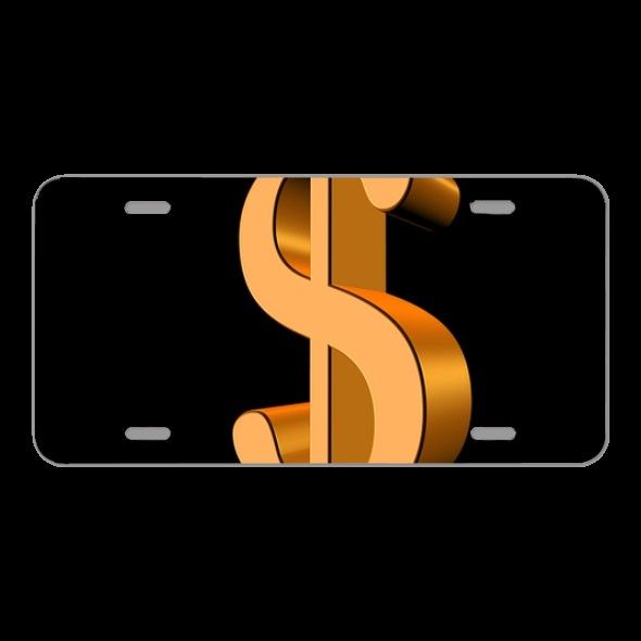 License Plate Novelty Car Front Dollar Currency Finance