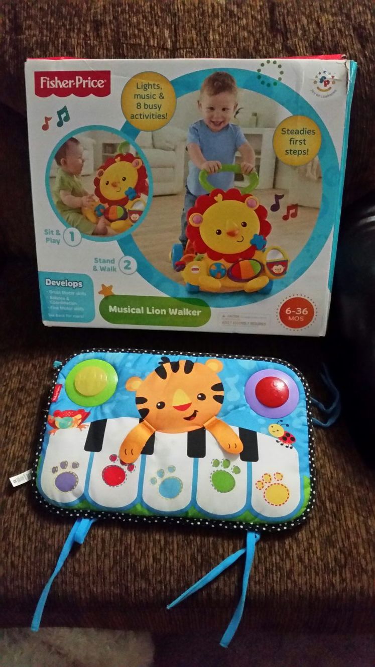 Baby walker and crib piano