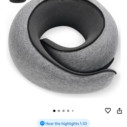 Neck Pillow, Travel Pillow uses Memory Foam to Support Neck Comfort, Ideal Companion for Airplane and car Travel, Compact, Convenient, and Versatile A