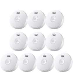 SITERWELL Hardwired Smoke Alarm Carbon Monoxide Detector Interconnected - 10 Pack
