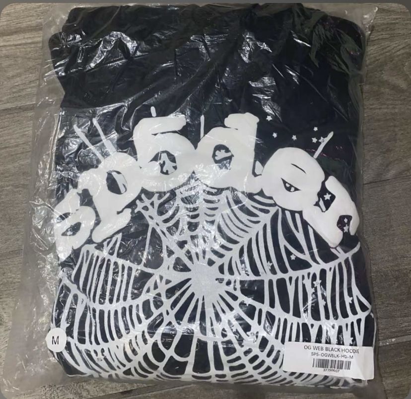 Sp5der OG Black Web Hoodie