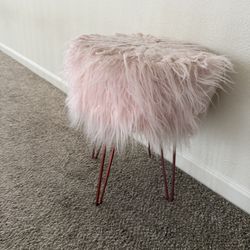 Fuzzy Pink  Stool 