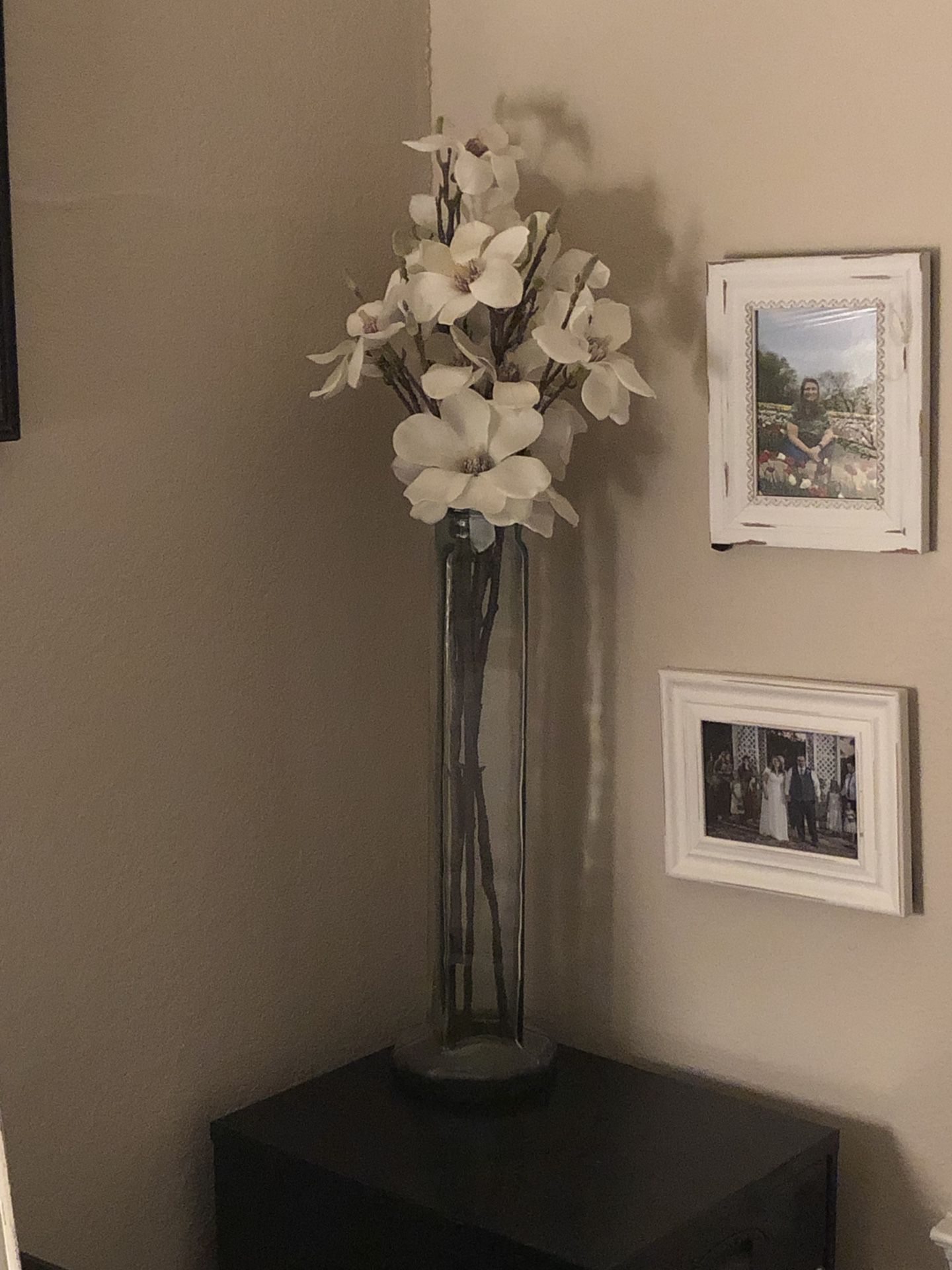 Glass vase and flowers