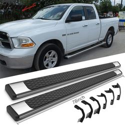 Fits 2009-2023 Dodge Ram Quad Cab 78 Inch OE Side Step Nerf Bar Running Board SS 2PCS