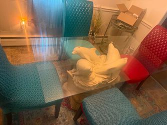 Rectangular 6ft Glass Dining Room Tsble