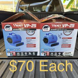 B-Air 1/4 HP Air Mover Blower Fan for Water Damage Restoration Carpet Dryer Floor Home & Plumbing Use **3 Available, $70 Each**