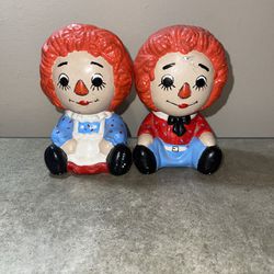Vintage Ceramic Raggedy Ann And Andy
