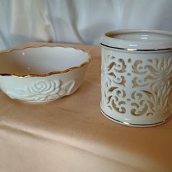 Vintage Lenox Rose Blossom Bowl with 24k Gold Trim - 1998