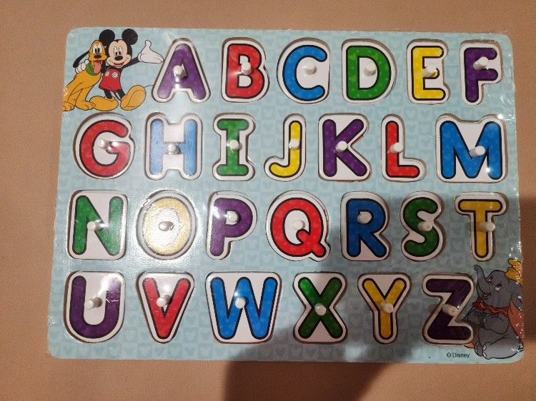 Disney Classics Alphabet Wooden Peg Puzzle - New