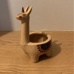 Ceramic Unicorn Llama planter 8” x 5 1/2” Goldenhorn A23
