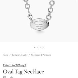 Tiffany & Co.  Oval Tag Necklace 