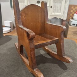 Vintage Handmade Doll Rocking Chair