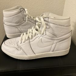 Jordan 1 Retro  White Perforated Size 10 