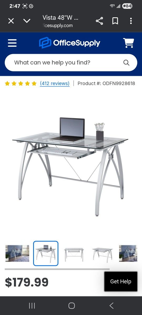 Glass Top Desk- BRAND NEW!! SAVE! 