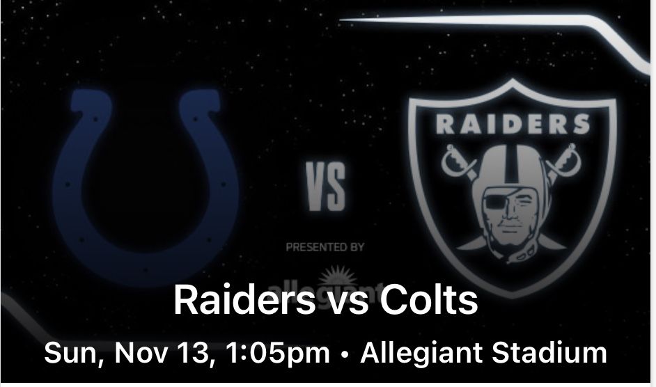 Colts vs Raiders!!!