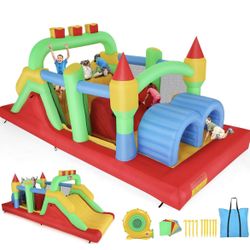 Whubefy Large Bounce House for Big Kids 8-12, 18.5ftx8.2ft Inflatable Obstacle Course Bouncy House for Kids 3-6, Outdoor Indoor Bouncehouse Jump Castl