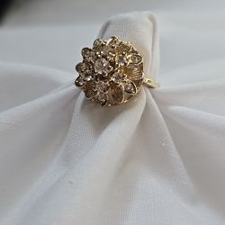 Sterling Cocktail CZ Ring Size 5