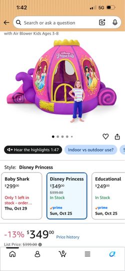 Disney Princess Blow Up w/Blower
