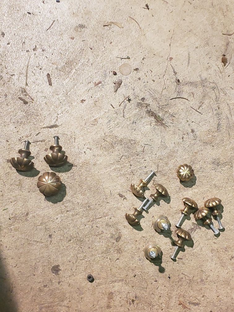 Antique solid brass dresser knobs