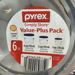 6 Pieces Pyrex Set 