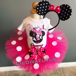 Handmade Pink Minnie Mouse tutu set