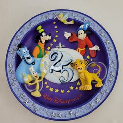 Walt Disney World 25th Anniversary 3D Plate Magical Time In A Magical Place 1996