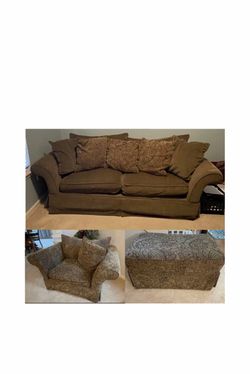 3-Piece Sofa, Chair, and Ottoman Set