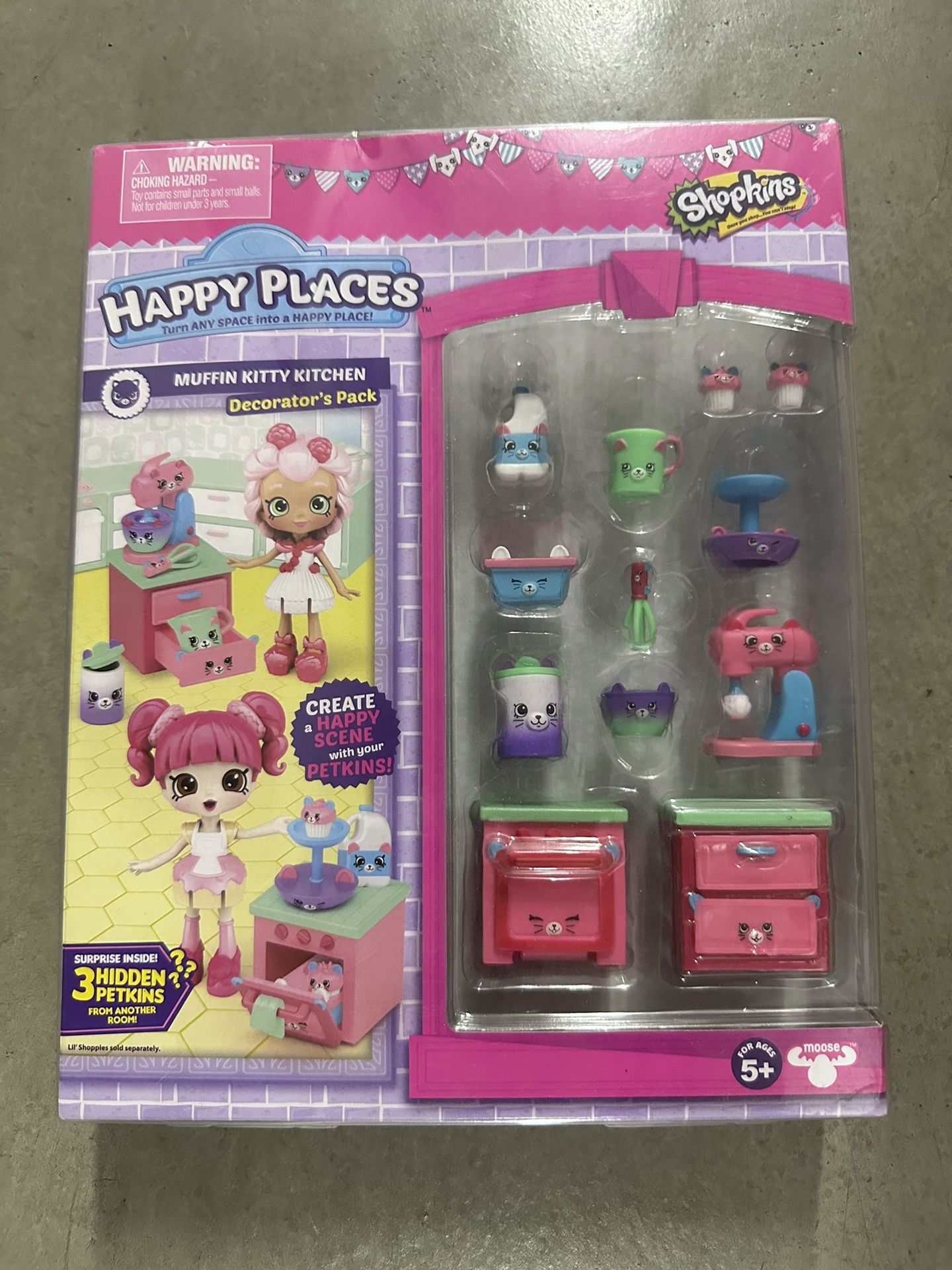 SHOPKINS HAPPY PLACES MUFFIN KITTY KITCHEN DECORATOR’S PACK MOOSE TOYS