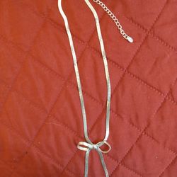 Vintage Sterling Silver Bow Choker Necklace 