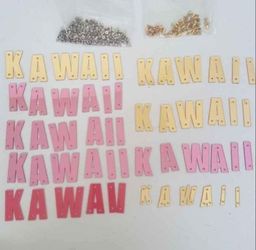 KAWAII Laser Cut Words With Studded Rivets