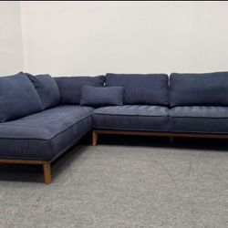 Jollenew 113" 2-Pc. Fabric Sectional Couch by Macys - Midnight Blue - X 1k OFF - Can Deliver
