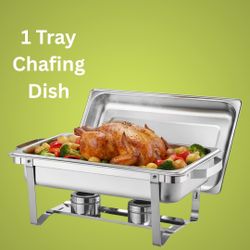 10-Quart Capacity Chafing Dish Buffet with 1 Tray in Stainless Steel