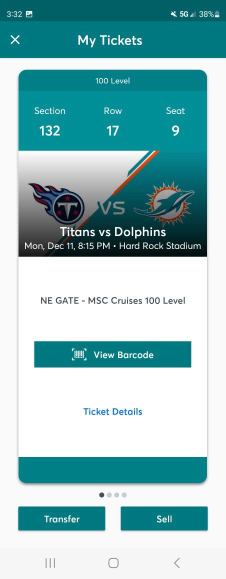 Titans vs Dolphins Monday Night Game 