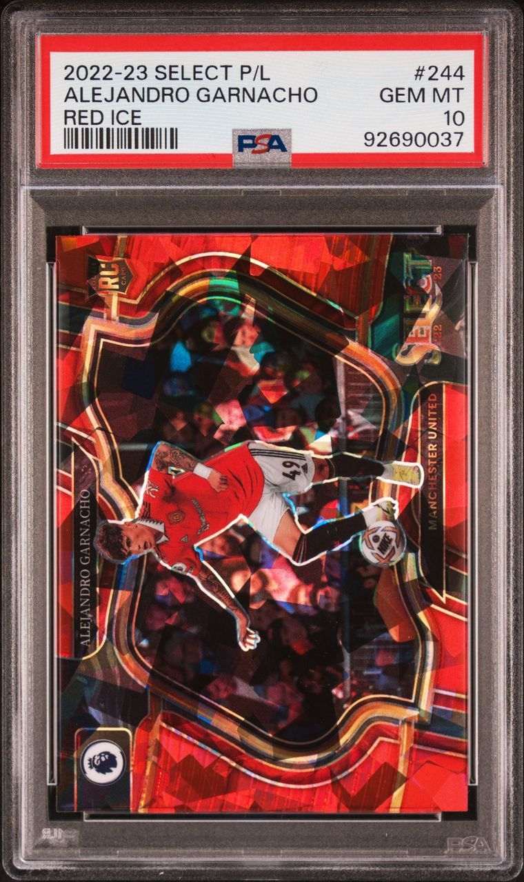 2022 Select P/L Alejandro Garnacho Red Ice Rookie #244 PSA 10 Manchester United