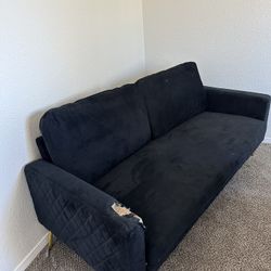 Black Velvet Couch 