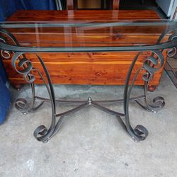 Iron/ Glass Sofa Table 