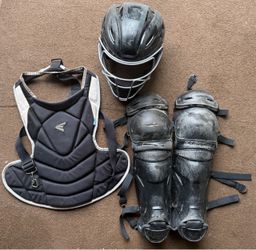 Girls Easton Jen Schro Fastpitch Softball Catcher Set - Helmet, Leg Shin Guards, Chest Protection