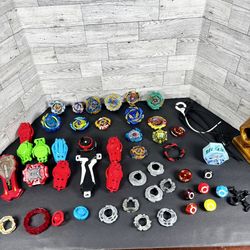 Beyblade lot of parts/ Metal parts / pull string and Spinners 
