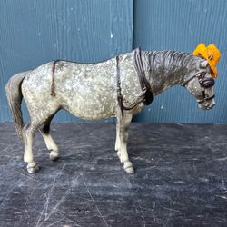 Breyer Horse Old Timer Glossy Dapple Grey #205 With Yellow Hat Traditional Model