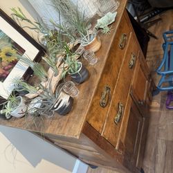 Wooden Dresser no plants 