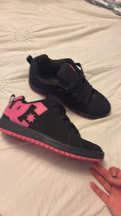 DC Shoes Black and Pink Skate Sneakers