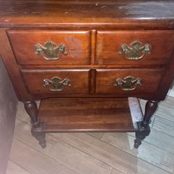 Antique Night Stand 2 Drawer 