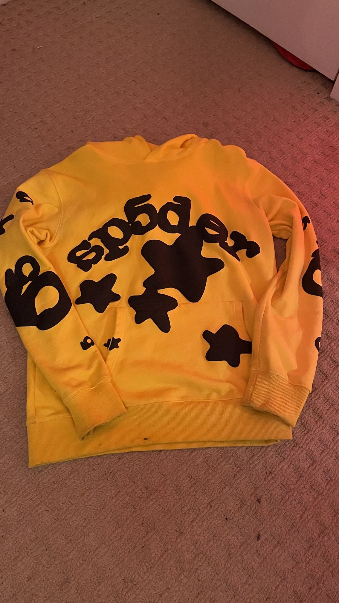 Sp5der Hoodie(Black and Yellow, no box)