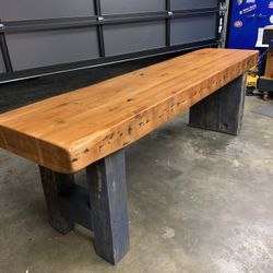 Historic Portland Antique Doug Fir Lam Beam Desk/Table/Tool Work Station