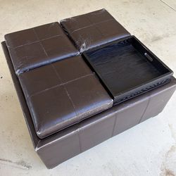 Leather ottoman