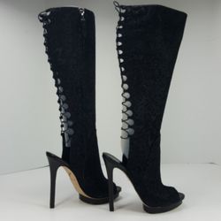 Stunning Brian Atwood Sexy Toeless Boots with Lace up back