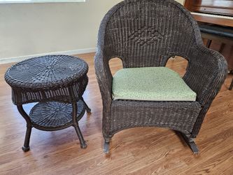Rattan Chair with Table