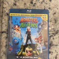 Monsters Vs Aliens Blu-Ray Movie Disc In Case 