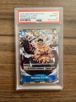 2025 Monkey D. Luffy Treasure Rare #058 PSA 10